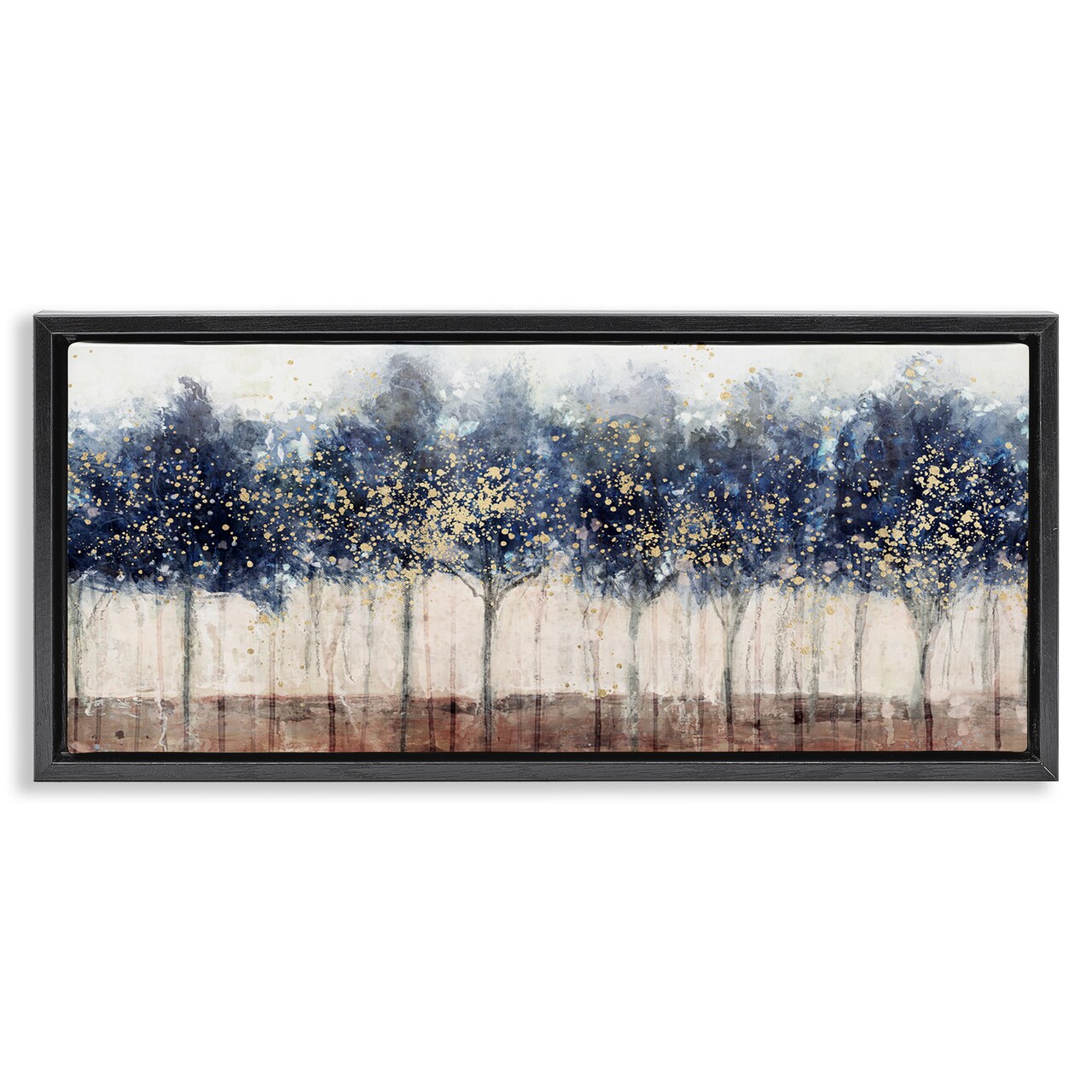 Stupell Industries Trees with Modern Splash Framed Floater Canvas Wall Art